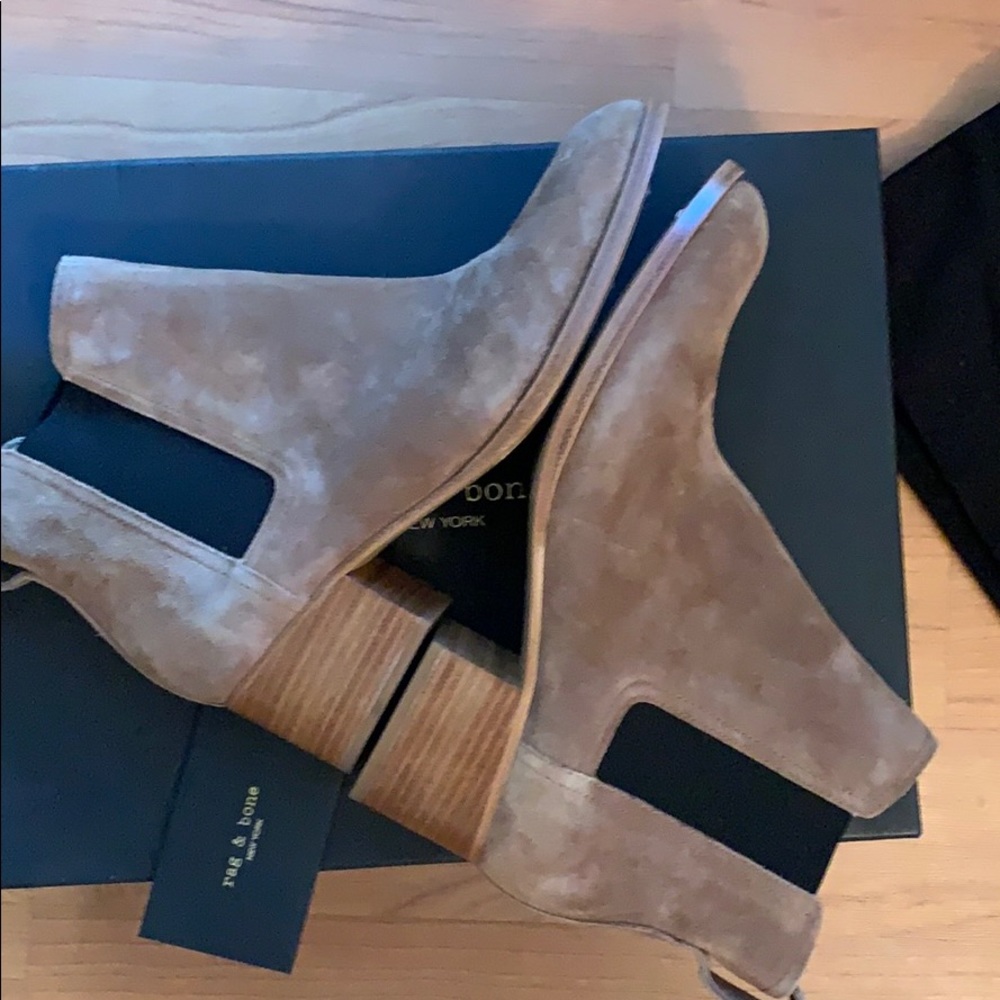 Rag & Bone Walker Camel Suede Ankle Boots - Picture 5 of 8